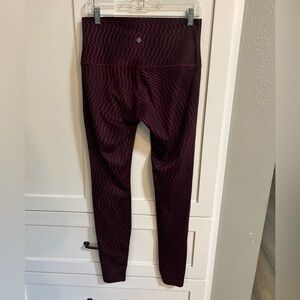 Maroon Black Lululemon Size 10 Leggings